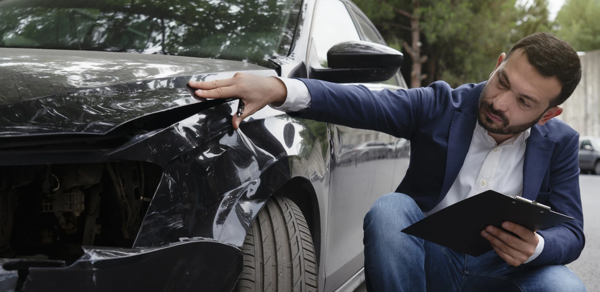 oglądanie szkody samochodu